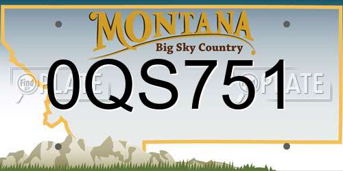 0QS751 Montana License Plate