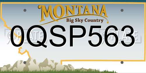 0QSP563 Montana License Plate