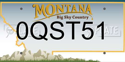 0QST51 Montana License Plate