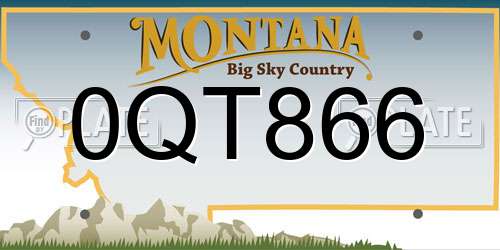 0QT866 Montana License Plate