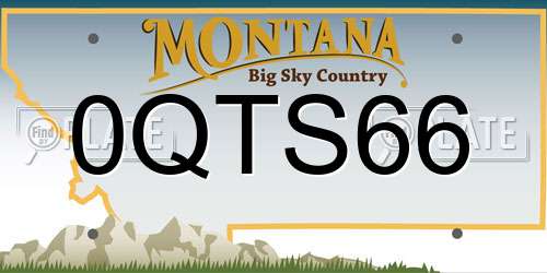 0QTS66 Montana License Plate
