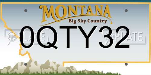 0QTY32 Montana License Plate