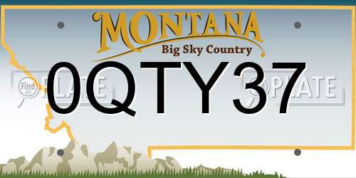 0QTY37 Montana License Plate