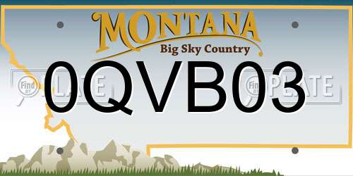 0QVB03 Montana License Plate