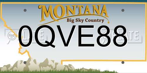 0QVE88 Montana License Plate