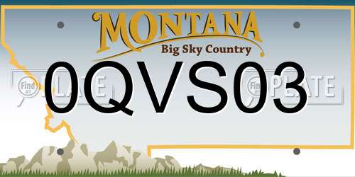 0QVS03 Montana License Plate