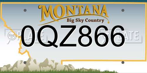 0QZ866 Montana License Plate