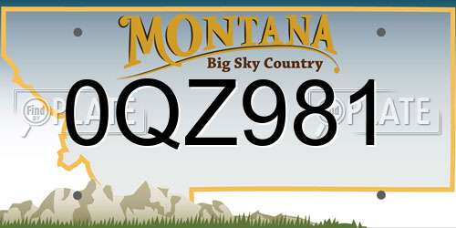 0QZ981 Montana License Plate