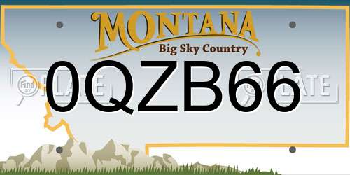0QZB66 Montana License Plate