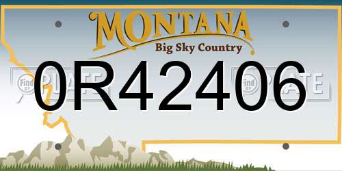 0R42406 Montana License Plate