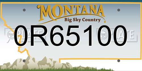 0R65100 Montana License Plate