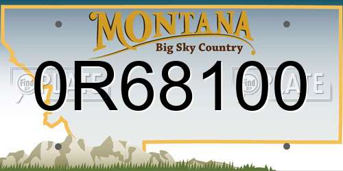 0R68100 Montana License Plate