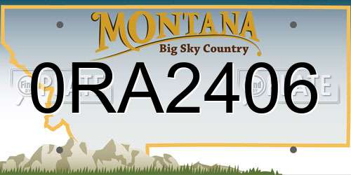 0RA2406 Montana License Plate