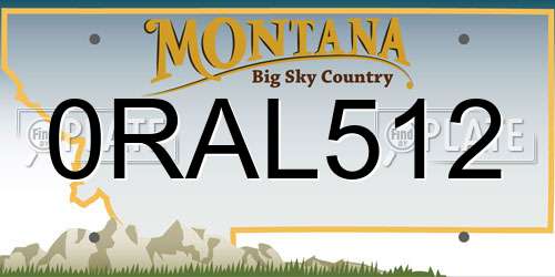 0RAL512 Montana License Plate