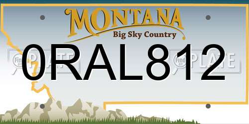 0RAL812 Montana License Plate