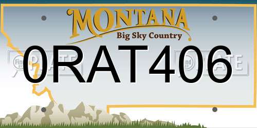0RAT406 Montana License Plate