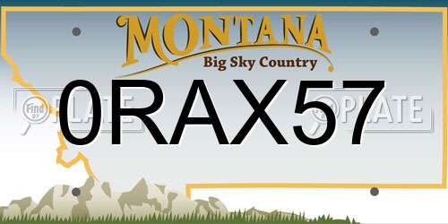 0RAX57 Montana License Plate