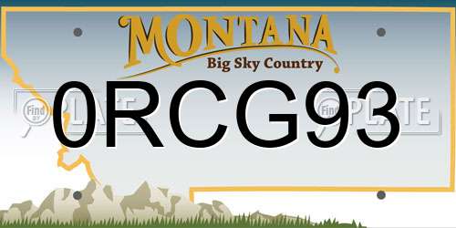 0RCG93 Montana License Plate