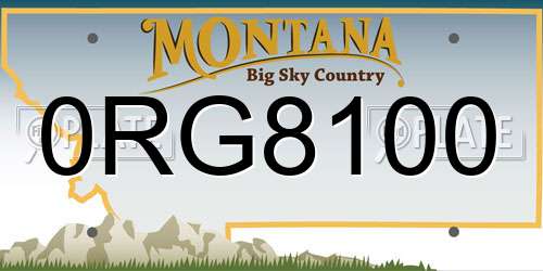 0RG8100 Montana License Plate