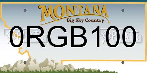 0RGB100 Montana License Plate
