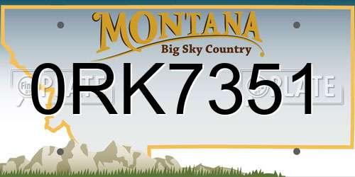 0RK7351 Montana License Plate