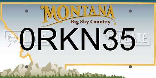 0RKN35 Montana License Plate