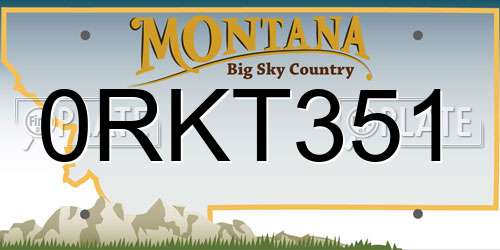 0RKT351 Montana License Plate
