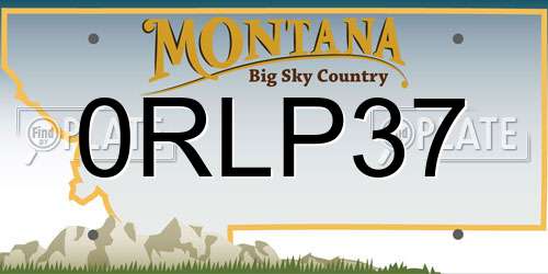 0RLP37 Montana License Plate