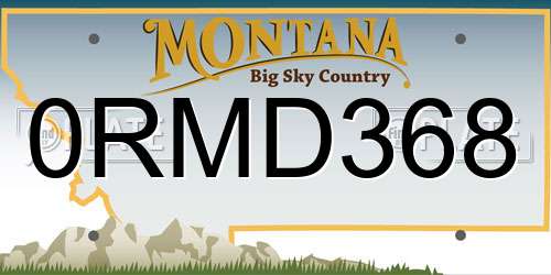 0RMD368 Montana License Plate