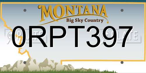 0RPT397 Montana License Plate