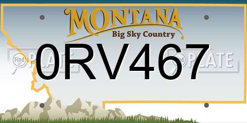 0RV467 Montana License Plate