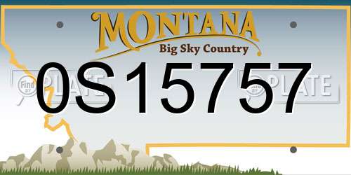 0S15757 Montana License Plate