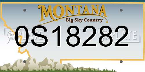 0S18282 Montana License Plate