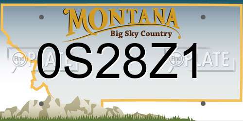 0S28Z1 Montana License Plate