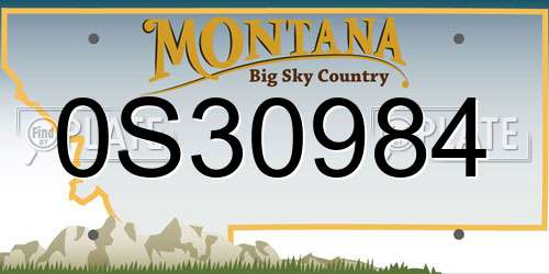 0S30984 Montana License Plate