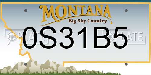 0S31B5 Montana License Plate