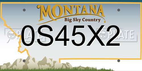0S45X2 Montana License Plate