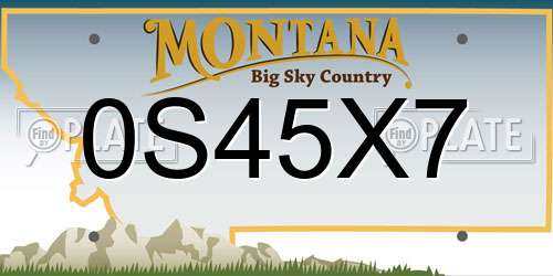 0S45X7 Montana License Plate