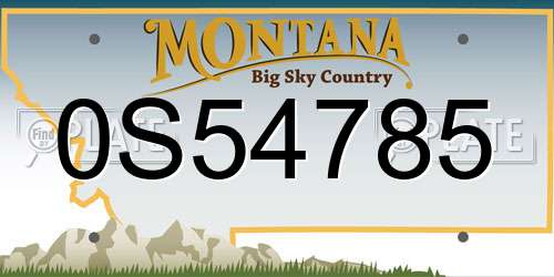0S54785 Montana License Plate