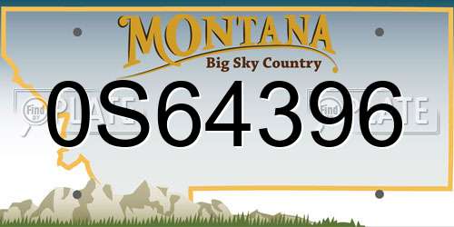 0S64396 Montana License Plate