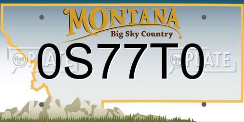 0S77T0 Montana License Plate