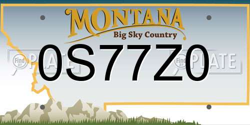 0S77Z0 Montana License Plate