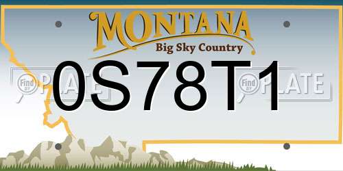 0S78T1 Montana License Plate