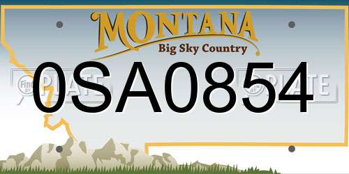 0SA0854 Montana License Plate
