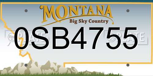 0SB4755 Montana License Plate