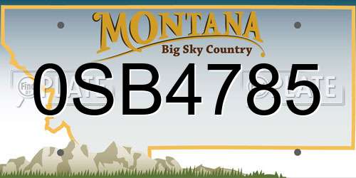 0SB4785 Montana License Plate