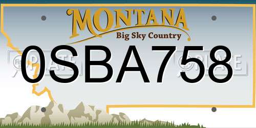 0SBA758 Montana License Plate