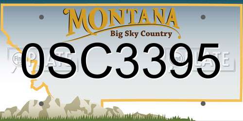 0SC3395 Montana License Plate