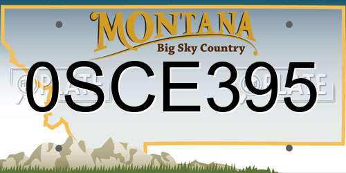 0SCE395 Montana License Plate