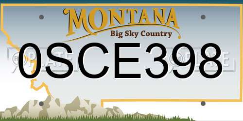 0SCE398 Montana License Plate